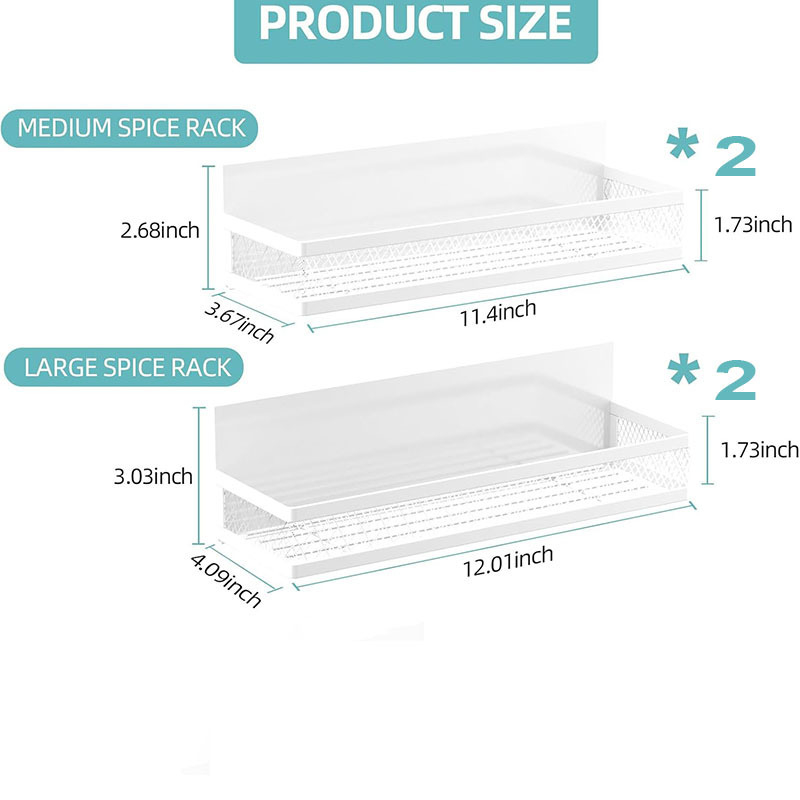 Μαγνητική επιτοίχια ραφιέρα ψυγείου, 3 επίπεδα, πλευρική αποθήκευση, από χάλυβα άνθρακα