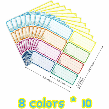 Παιδικά αυτοκόλλητα ετικέτες για φακέλους και τετράδια - Προσαρμόσιμες χειρόγραφες ετικέτες σε χαρτί, 8 ετικέτες ανά σελίδα