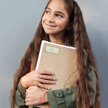 Παιδικά αυτοκόλλητα ετικέτες για φακέλους και τετράδια - Προσαρμόσιμες χειρόγραφες ετικέτες σε χαρτί, 8 ετικέτες ανά σελίδα