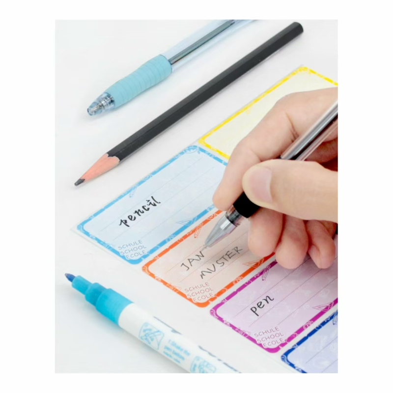 Παιδικά αυτοκόλλητα ετικέτες για φακέλους και τετράδια - Προσαρμόσιμες χειρόγραφες ετικέτες σε χαρτί, 8 ετικέτες ανά σελίδα