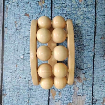 Дървен ръчен масажор с въртящ се валяк — Борово дърво — Guoning — Полиране — Модерен минималистичен стил