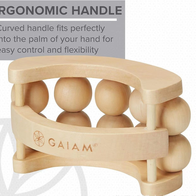 Medinis rankinis masažuoklis su volu — Medžiaga: pušies medis — Prekės ženklas: Guoning — Apdirbimo technika: poliravimas — Stilius: šiuolaikinis minimalistinis