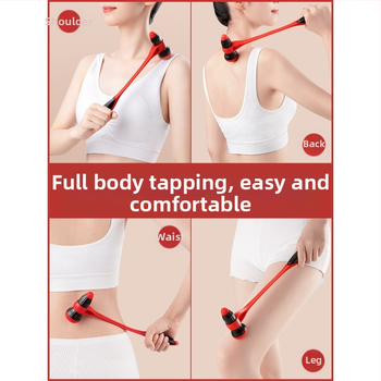 Meridiánokra szánt kézi masszírozó eszköz – alma alakú, fejre koncentrált masszázs, 2 domború fejjel; kézi működtetésű, nem igényel áramot