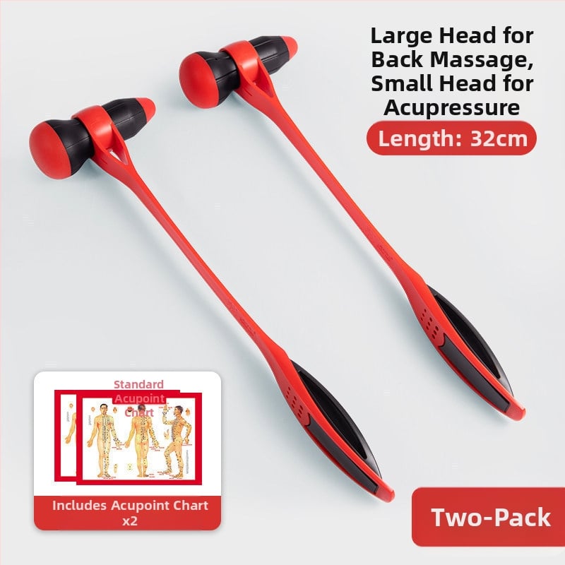 Meridiánokra szánt kézi masszírozó eszköz – alma alakú, fejre koncentrált masszázs, 2 domború fejjel; kézi működtetésű, nem igényel áramot