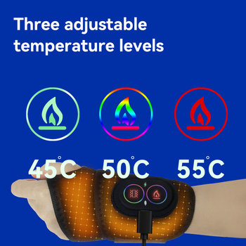 Масажор за китката с нагряване и вибрация - три режима на вибрация, три нива на нагряване, горещ компрес, захранване от мрежата, интелигентен контрол на температурата