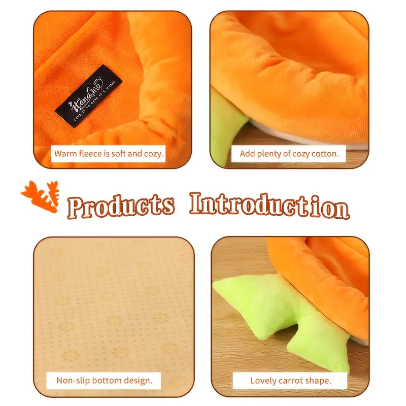 Уютно легло във форма на морков за малки животни – платнено гнездо Lucky Dog (Dlh605)