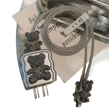 Διαμαντένιο αυτοκόλλητο για προστατευτικό καλωδίου iPhone 16/15/14, TPU, Μοντέλο 012