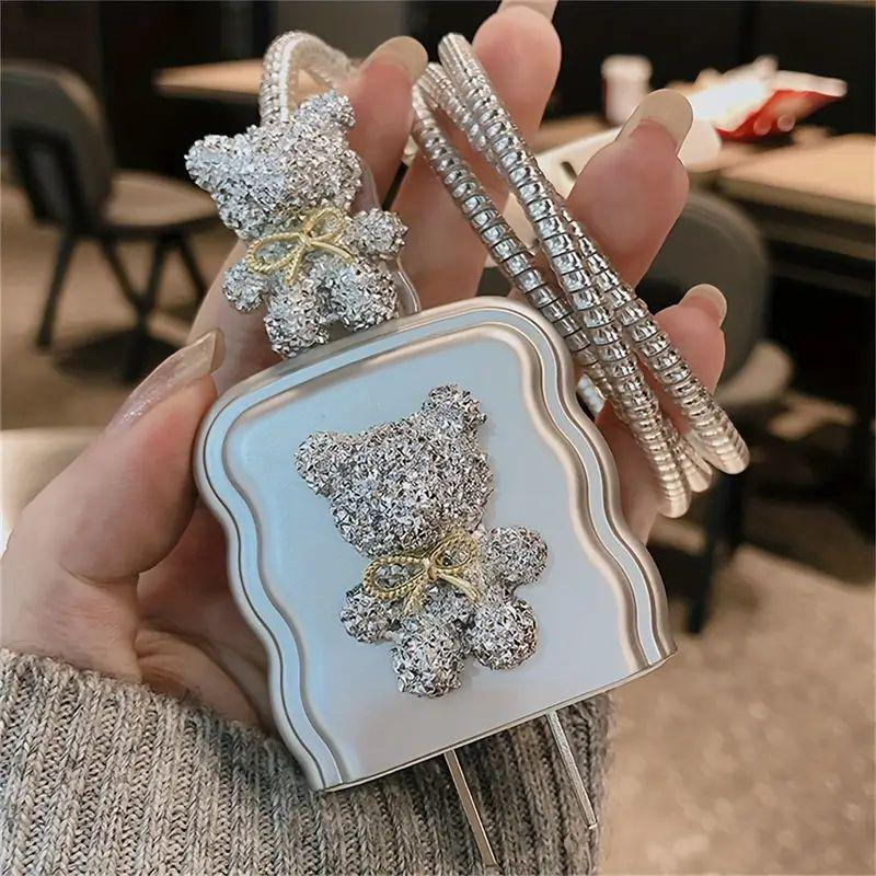 Deimantinis lipdukas kabelio apsaugai iPhone 16/15/14, TPU, Modelis 012