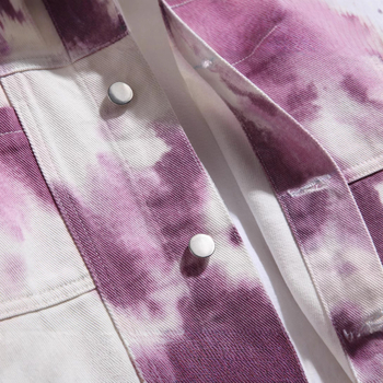 Vyrų spausdinta džinsinė striukė, 2025 m. modelis, miesto stilius, vienos eilės užsegimas, apykaklė, reguliari kirpimo, be gobtuvo, ilgos rankovės, kišenės su aplikacijomis, pagrindinis audinys 95% medvilnė, pamušalas medvilnė, žiemai