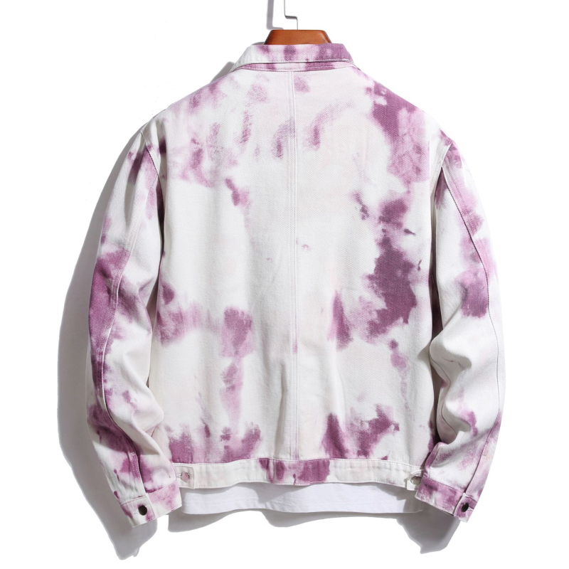 Vyrų spausdinta džinsinė striukė, 2025 m. modelis, miesto stilius, vienos eilės užsegimas, apykaklė, reguliari kirpimo, be gobtuvo, ilgos rankovės, kišenės su aplikacijomis, pagrindinis audinys 95% medvilnė, pamušalas medvilnė, žiemai