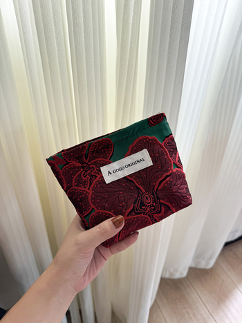 Τσάντα μακιγιάζ από πολυεστέρα με ρετρό τρισδιάστατο ανάγλυφο ύφασμα, φλοράλ μοτίβο, επένδυση καμβά, αναπνεύσιμη αποθήκευση για καθημερινή χρήση