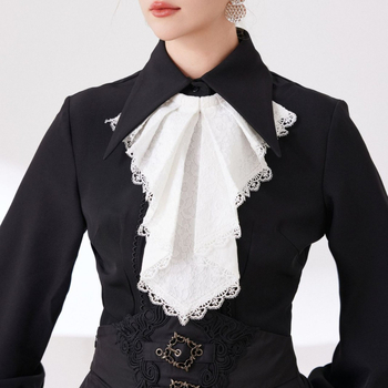 Čipkasti ovratnik s volanima - retro dvorski stil za gotik cosplay dodatak (poliesterska tkanina, poliesterska podstava, opseg ovratnika 40 cm, odrasli, jesen 2025)