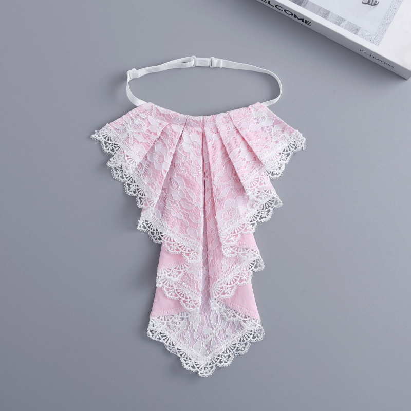 Čipkasti ovratnik s volanima - retro dvorski stil za gotik cosplay dodatak (poliesterska tkanina, poliesterska podstava, opseg ovratnika 40 cm, odrasli, jesen 2025)