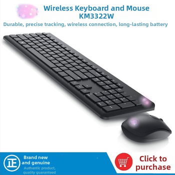 KM3322W Bežični set tipkovnice i mišića – USB sučelje za tipkovnicu i miša, optičko praćenje, ergonomski dizajn, vodootporan, za prijenosna računala i uredsku uporabu.