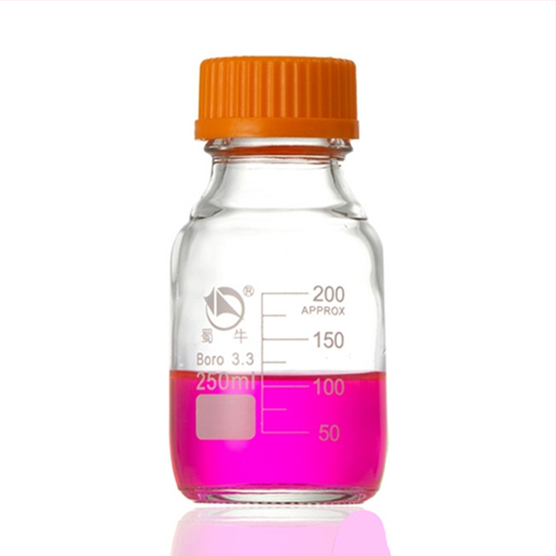 Shuniu лабораторна бутилка за реактиви с резбовано гърло, боросиликатно стъкло, винтов капак