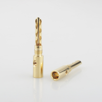 Μπανάνες βύσμα από καθαρό χαλκό με επίχρυσο φινίρισμα και οδοντωτή άκρη, χωρίς συγκόλληση, για DIY καλώδια ήχου