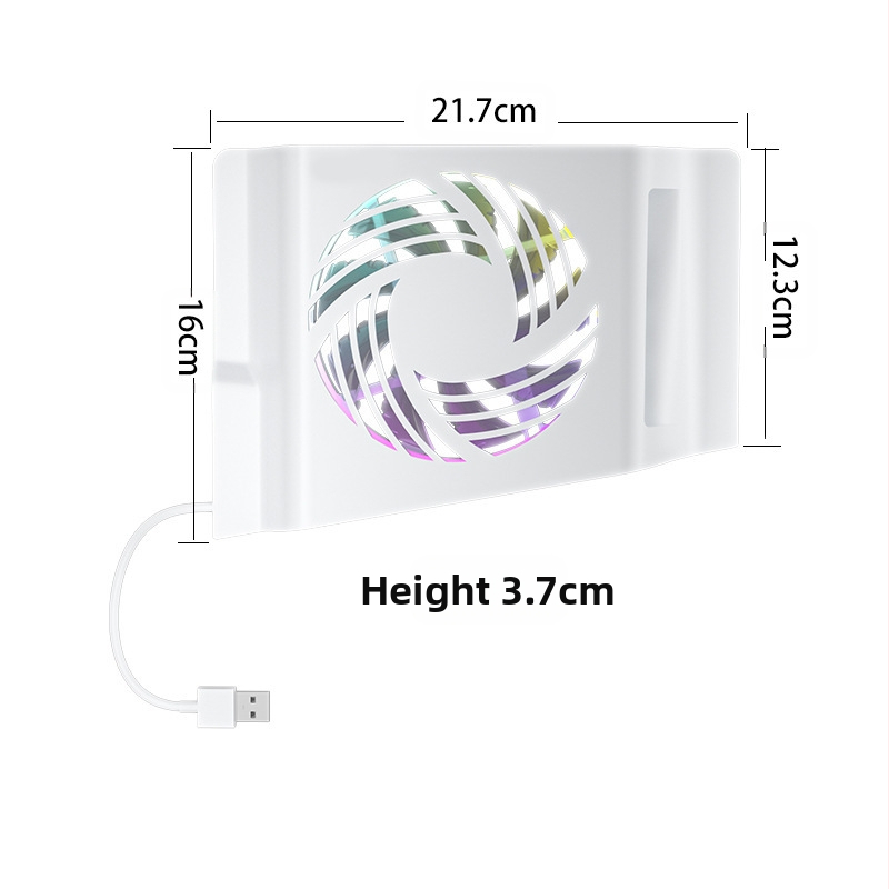 PS5 Slim ανεμιστήρας ψύξης – πλευρικά τοποθετημένος με αισθητήρα θερμοκρασίας, RGB φωτισμός, ABS, aolion