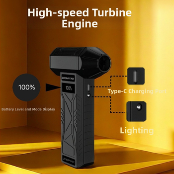 Φορητός ανεμιστήρας без λεπίδες με USB φόρτιση – ενσωματωμένη μπαταρία 2000-4000 mAh, κινητήρας χωρίς ψήκτρες, 4 ρυθμίσεις ταχύτητας αέρα, περίβλημα ABS
