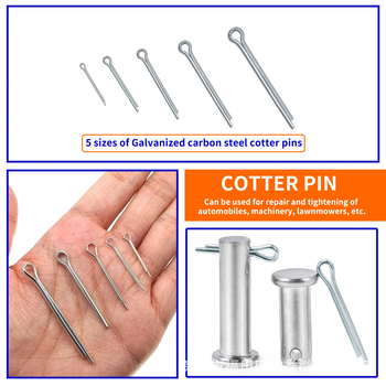 Cotter Pins Kit, 175 бр., галванизирана стомана, твърд корпус, комбиниран комплект