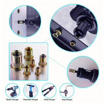 Σετ rivet nut, 1240 τεμάχια, γαλβανισμένη επίστρωση, χάλυβας άνθρακα, Κατηγορία A, GB/T 17880 πρότυπο