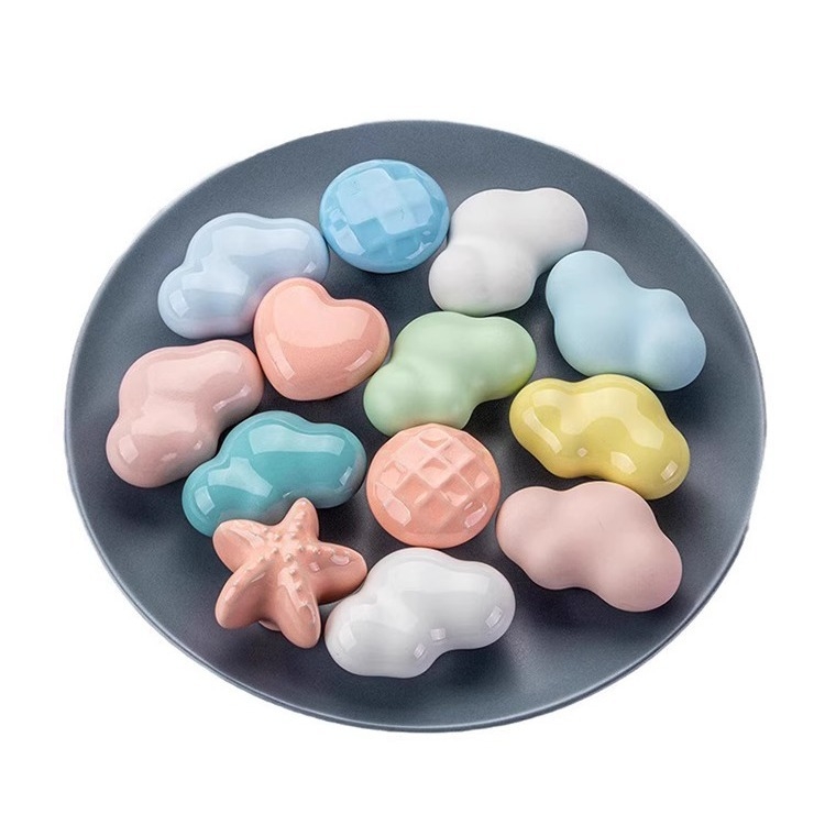 Χειρολαβή πόρτας ντουλάπας με καρτούν μοτίβα: αστερία, σύννεφο και σαλιγκάρι; κράμα ψευδάργύρου, οξειδωμένη επικάλυψη, μονή οπή, για συρτάρια και ντουλάπες