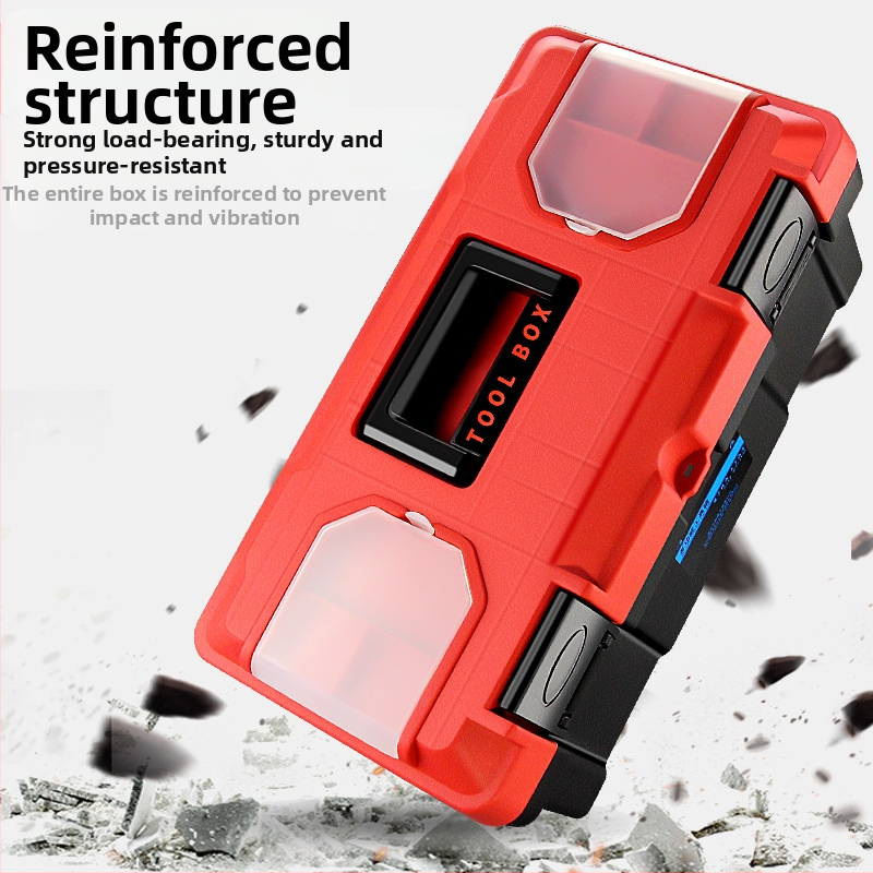 HB Plastový kufrík na náradie, hrúbkovaný typ, prenosný pre domácnosť a údržbu auta, multifunkčná krabička na súčiastky
