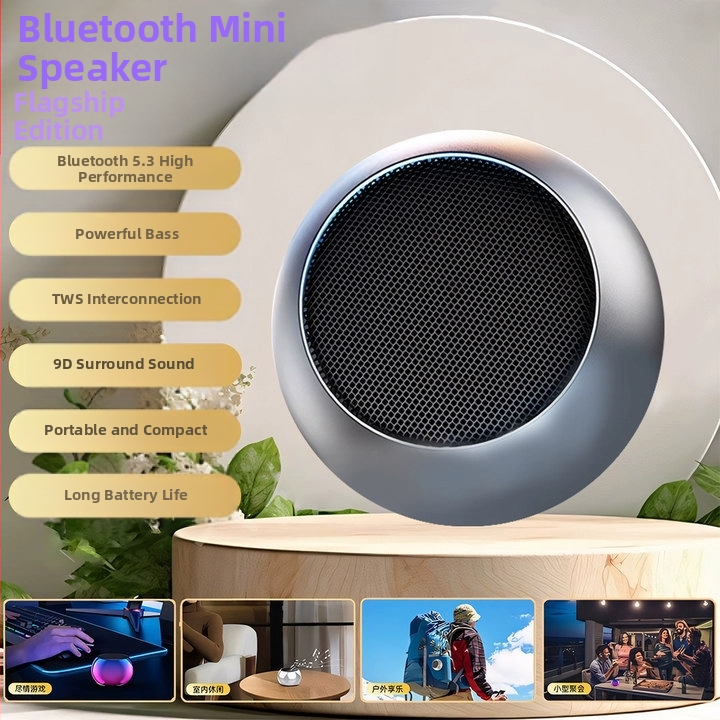 Επιτραπέζιο Bluetooth ηχείο, φορητό για εξωτερική χρήση και binge-watching, ήχος υψηλής ποιότητας - Bluetooth 5.3; συχνότητα 100 Hz–20 kHz; SNR ≥70 dB; ισχύς 5 W; ενσωματωμένη μπαταρία 1000–1200 mAh