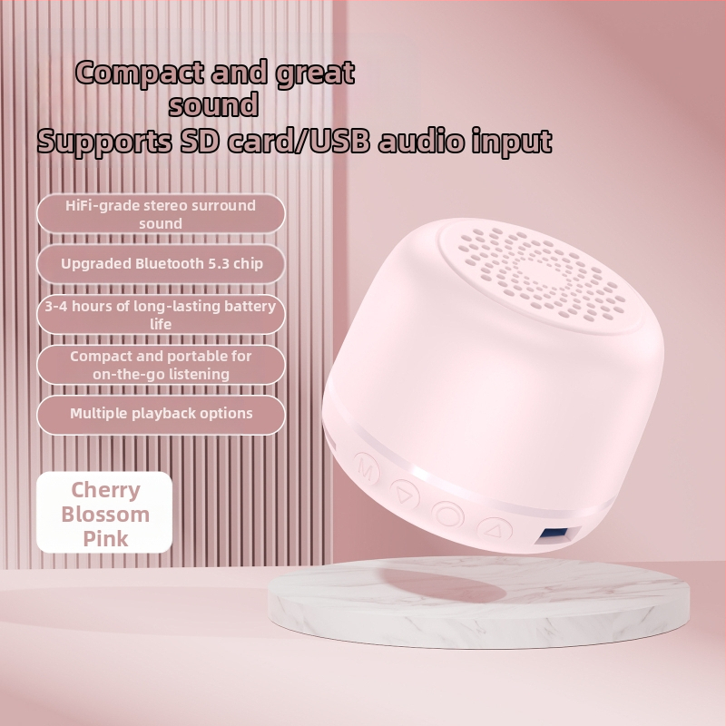 Επιτραπέζιο Bluetooth ηχείο, φορητό για εξωτερική χρήση και binge-watching, ήχος υψηλής ποιότητας - Bluetooth 5.3; συχνότητα 100 Hz–20 kHz; SNR ≥70 dB; ισχύς 5 W; ενσωματωμένη μπαταρία 1000–1200 mAh