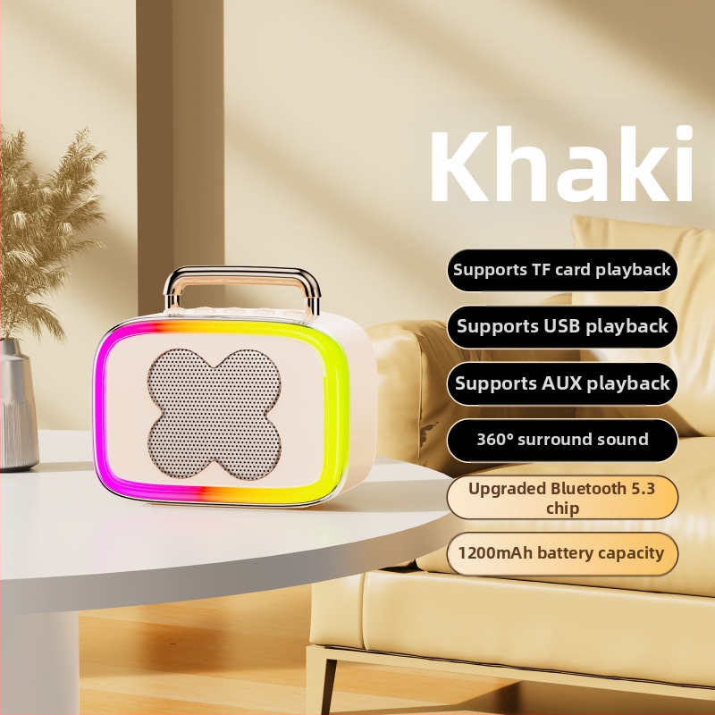 Επιτραπέζιο Bluetooth ηχείο, φορητό για εξωτερική χρήση και binge-watching, ήχος υψηλής ποιότητας - Bluetooth 5.3; συχνότητα 100 Hz–20 kHz; SNR ≥70 dB; ισχύς 5 W; ενσωματωμένη μπαταρία 1000–1200 mAh