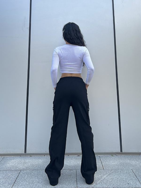 Moteriški kasdieniniai kelnės iš nailono–medvilnės mišinio (30–50% nailono), vidurio juosmuo, tiesus kirpimas, ilgos, mikroelastinės