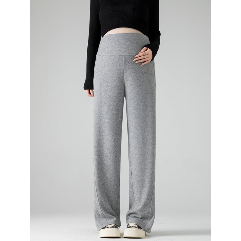 Grūtnieču vaļīgas platās bikses ar platām kājām, kokvilnas-poliestera maisījums 80–90%, piemērotas visiem gadalaikiem, vidēja biezuma, sēžas pacelšana