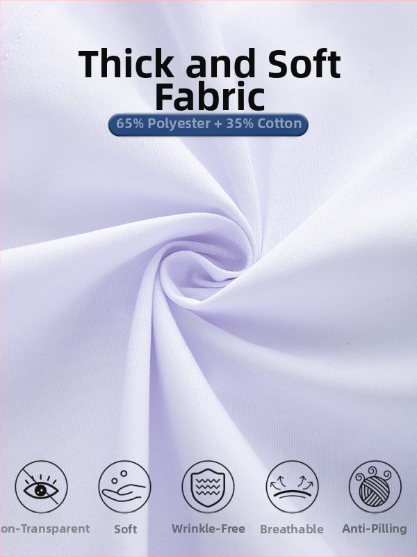 Медицински мъжки халат, дълъг ръкав, антибръчков, памучно-бленд плат, подплата полиестер, работно облекло за медицински персонал