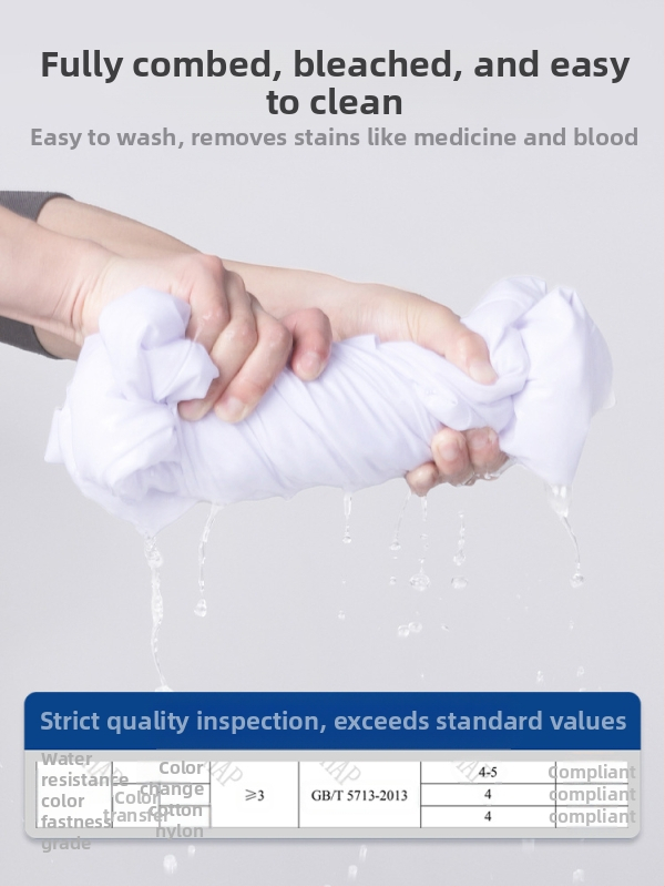 Медицински мъжки халат, дълъг ръкав, антибръчков, памучно-бленд плат, подплата полиестер, работно облекло за медицински персонал