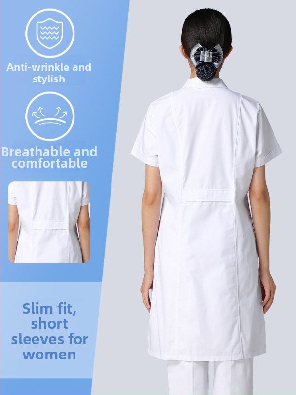 Ανδρικός ιατρικός ρόμπα, μακριά μανίκια, λειτουργία κατά των ρυτίδων, ύφασμα από βαμβακό-μίγμα, επένδυση πολυεστέρα, ιατρικά εργασιακά ρούχα
