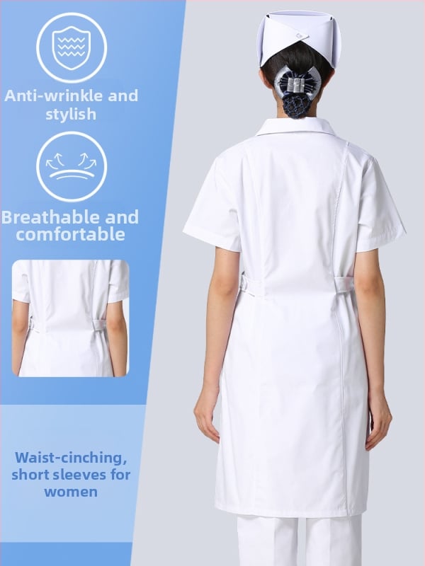 Ανδρικός ιατρικός ρόμπα, μακριά μανίκια, λειτουργία κατά των ρυτίδων, ύφασμα από βαμβακό-μίγμα, επένδυση πολυεστέρα, ιατρικά εργασιακά ρούχα