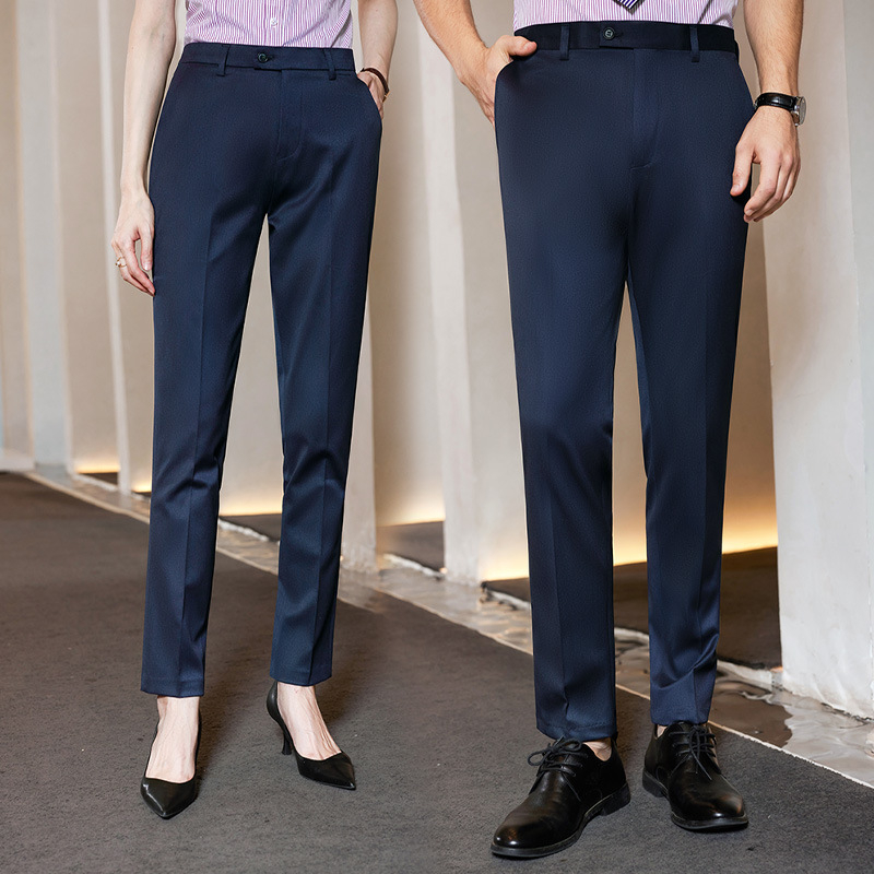 Vīriešu Slim-Fit bikses ar taisnu kāju, kokvilnas maisījuma audums, 62.1% poliesteris, darbam, visām sezonām