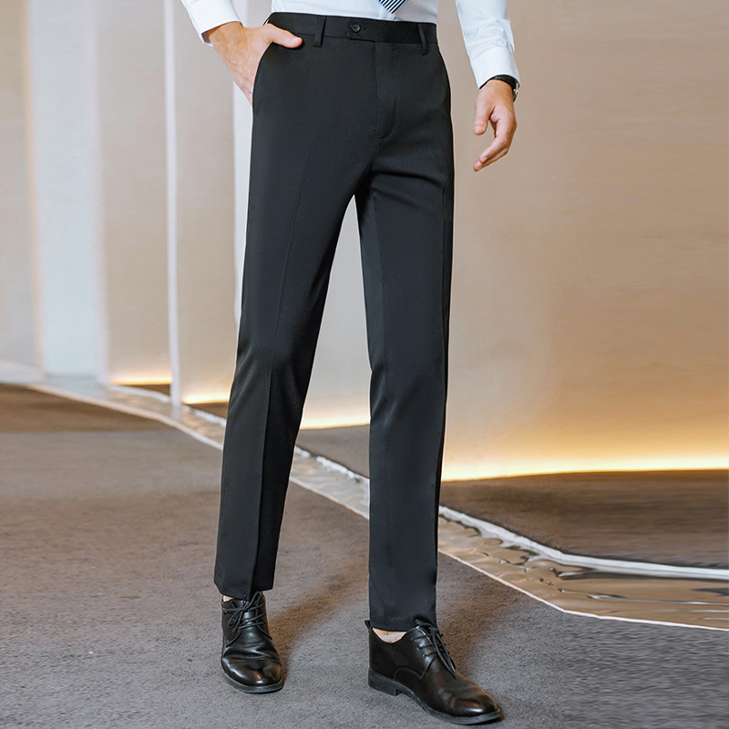 Vīriešu Slim-Fit bikses ar taisnu kāju, kokvilnas maisījuma audums, 62.1% poliesteris, darbam, visām sezonām