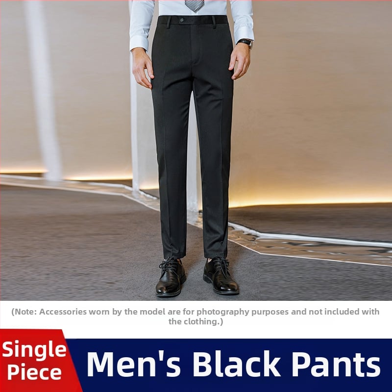 Vīriešu Slim-Fit bikses ar taisnu kāju, kokvilnas maisījuma audums, 62.1% poliesteris, darbam, visām sezonām