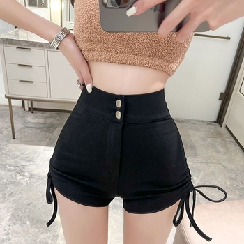 Ежедневни панталони - висока талия, къс крачол, полиестерна тъкан, стил Хонг Конг, ретро стил