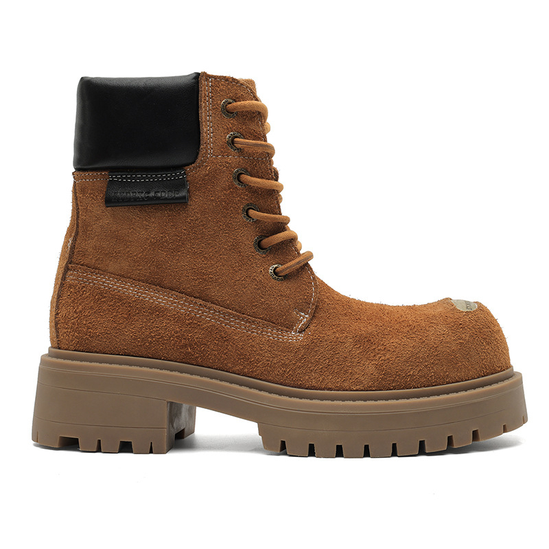 Мъжки велурени ботуши с гумена подметка, вътрешност с мрежеста подплата, код 43156, ежедневен стил