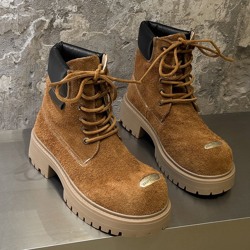 Vīriešu velūra zābaki ar gumijas zoli, iekšējā sieta odere, preces kods 43156, ikdienas stils