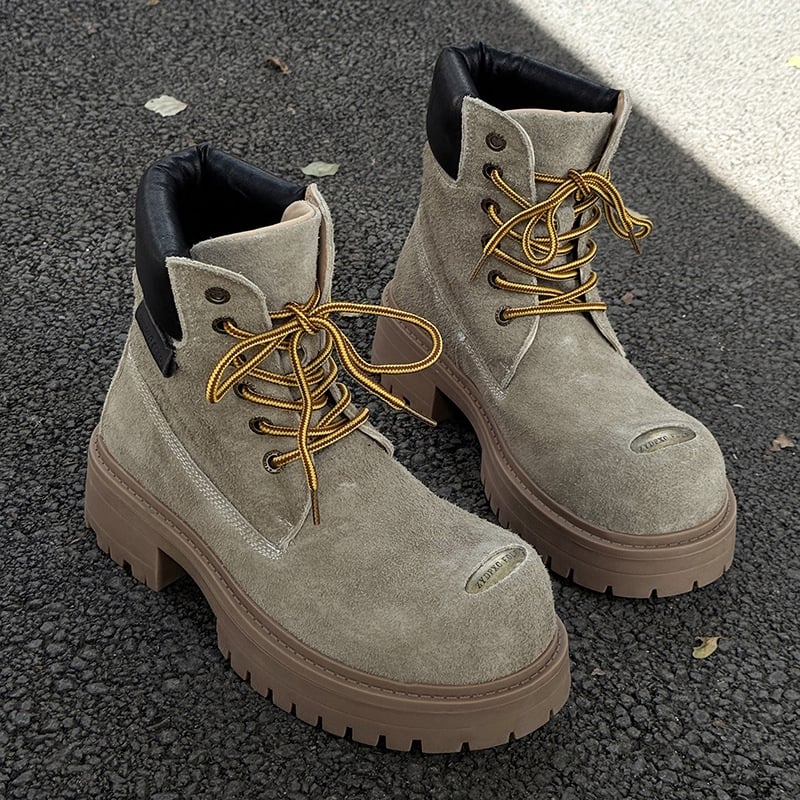 Vīriešu velūra zābaki ar gumijas zoli, iekšējā sieta odere, preces kods 43156, ikdienas stils