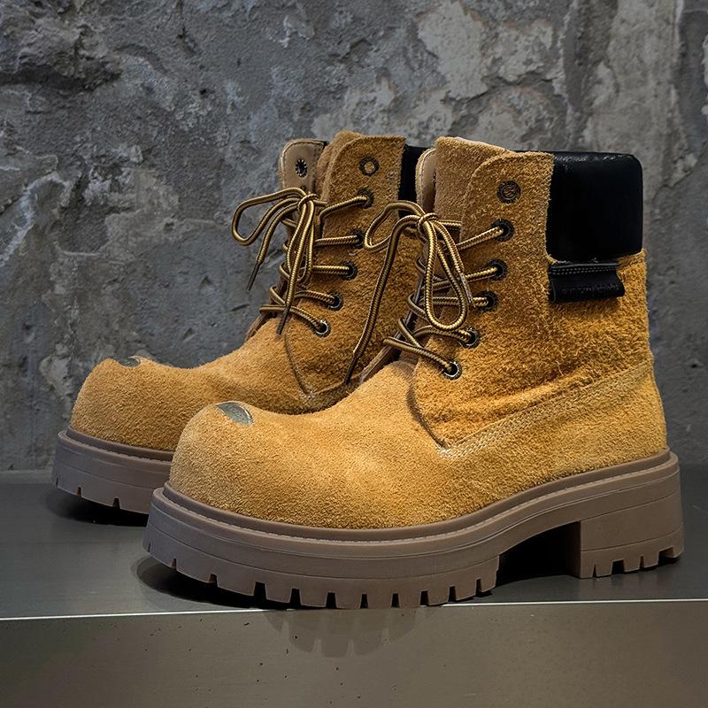 Vīriešu velūra zābaki ar gumijas zoli, iekšējā sieta odere, preces kods 43156, ikdienas stils