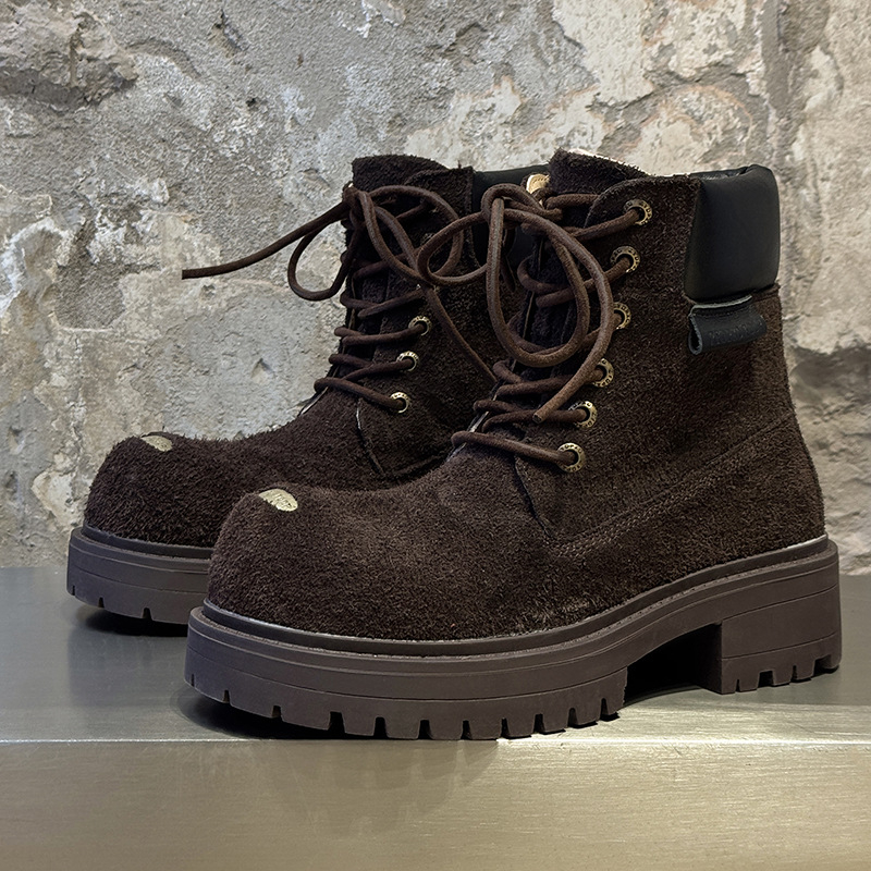 Vīriešu velūra zābaki ar gumijas zoli, iekšējā sieta odere, preces kods 43156, ikdienas stils