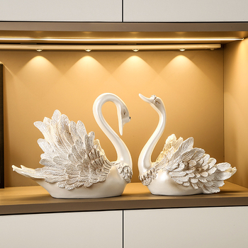 Suport de vin în formă de lebădă — rășină, stil lux