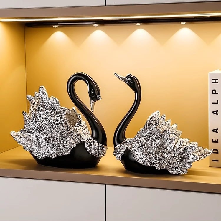Suport de vin în formă de lebădă — rășină, stil lux