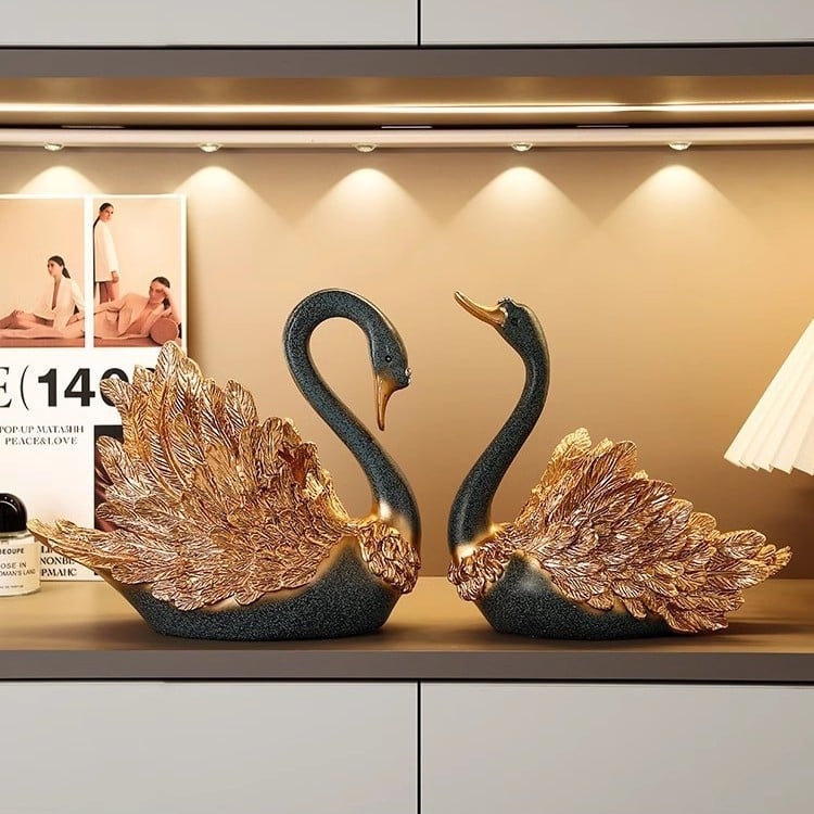 Suport de vin în formă de lebădă — rășină, stil lux