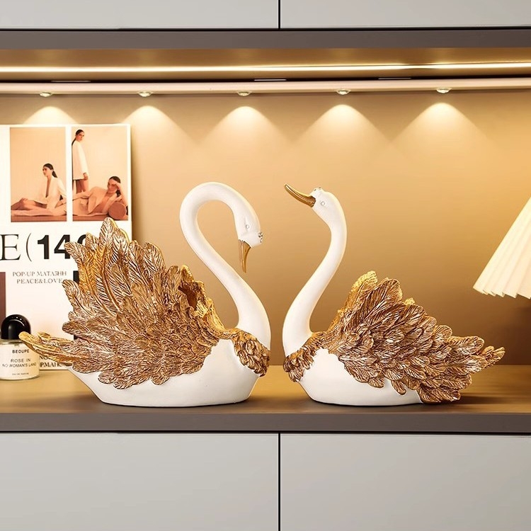 Suport de vin în formă de lebădă — rășină, stil lux