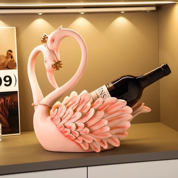 Suport de vin în formă de lebădă — rășină, stil lux