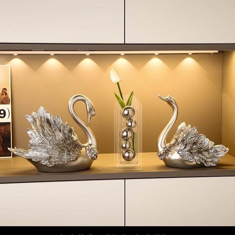 Suport de vin în formă de lebădă — rășină, stil lux